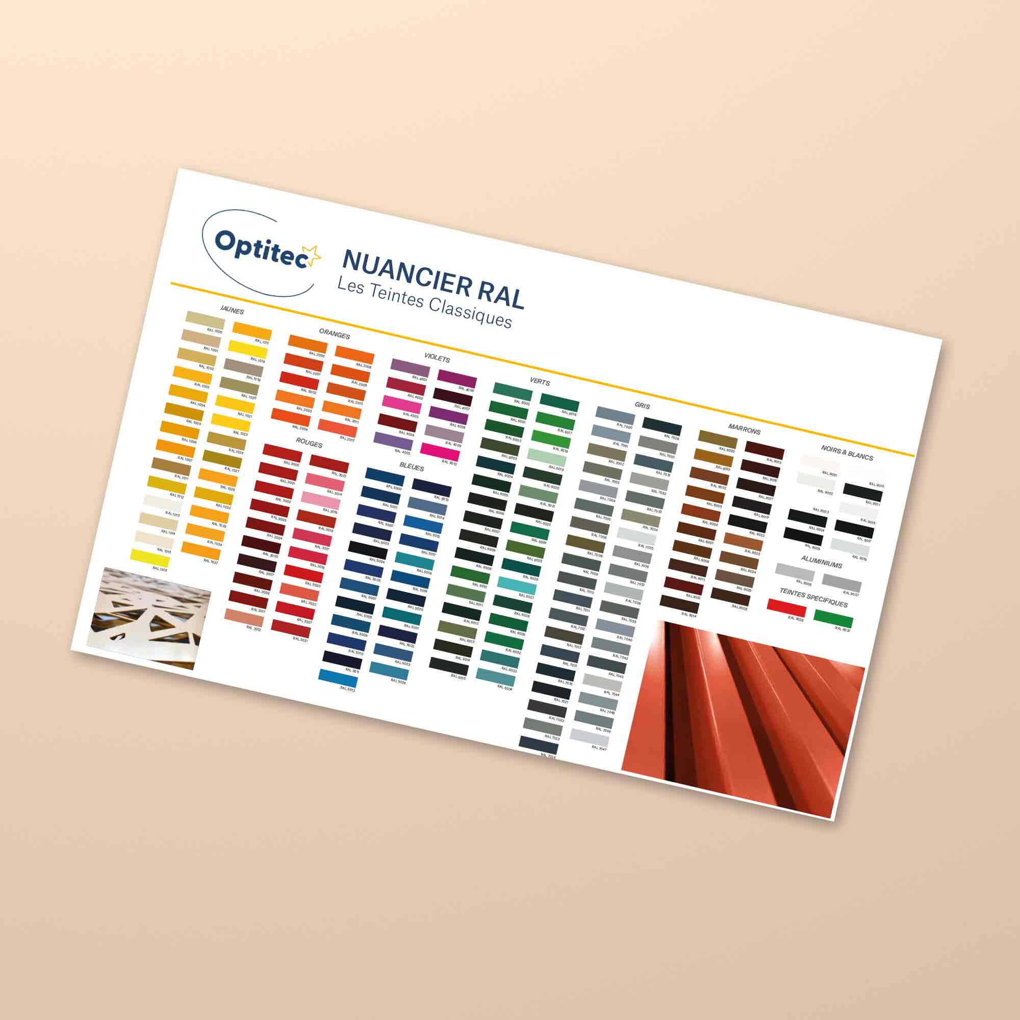 Large choix de panel de couleurs sur notre Nuancier RAL